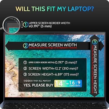 Peslv Magnetic Laptop Privacy Screen 14 inch for 16:9 Computer Monitor, 14" Removable Anti Glare Protector Blue Light Filter Shield Compatible with Lenovo Hp Dell Acer Asus Thinkpad Envy Xps - Image 4