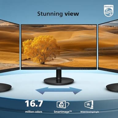 Philips New 24 inch Frameless Full HD (1920 x 1080) 100Hz Monitor, VESA, HDMI x1, VGA Port x1, Eye Care, 4 Year Advance Replacement Warranty, 241V8LB, Black - Image 4