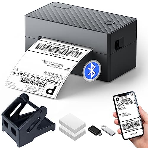 PEDOOLO Label Printer, Bluetooth Shipping Label Printer with Black Label Holder, 4x6 Thermal Printer for Shipping Packages, Compatible with Android, iOS, Windows, Mac, Chromebook, Amazon, Ebay, UPS - Image 1