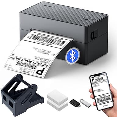 PEDOOLO Label Printer, Bluetooth Shipping Label Printer with Black Label Holder, 4x6 Thermal Printer for Shipping Packages, Compatible with Android, iOS, Windows, Mac, Chromebook, Amazon, Ebay, UPS - Image 1