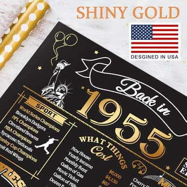 OLOSONG 70th Birthday Card for Men Women, Funny 3D Pop Up 70th Birthday Gifts for Grandma Mom Dad, Back In 1955 Happy 70 Year Old Birthday Decorations Cards for Her Him - Image 2