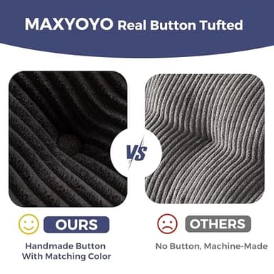 MAXYOYO Modular Sectional Sofa Couch, U Shaped Modern Cloud Couch with 2 Ottomans, Sofa in A Box, Tufted 6-Seat Boneless Sleeper Chair for Living Room, No Assembly Required, Black - Image 9