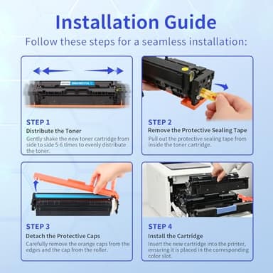 206A Toner Cartridges 4 Pack (with Chip) Compatible Replacement for HP 206A 206X for Color Laserjet Pro MFP M283fdw M283cdw M283fdn M282nw Pro M255dw M255nw M283 M255 Printer W2110A W2110X High Yield - Image 6