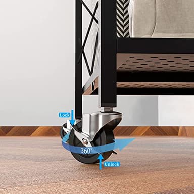 Txxplv 4-Tier Folding Shelf Storage Shelves Heavy Duty Foldable Metal Shelving Units Racks with Wheels No Assembly Required Great for Kitchen and Garage Shelf - Image 2