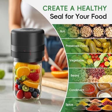 Wothfav Mason Jar Vacuum Sealer Kit, Electric Sealer for Wide, Regular Mouth Mason Jars, Portable Vacuum Sealer for Jars, Birthday Gifts for Her, Gifts for Mom, Grandma - Image 7