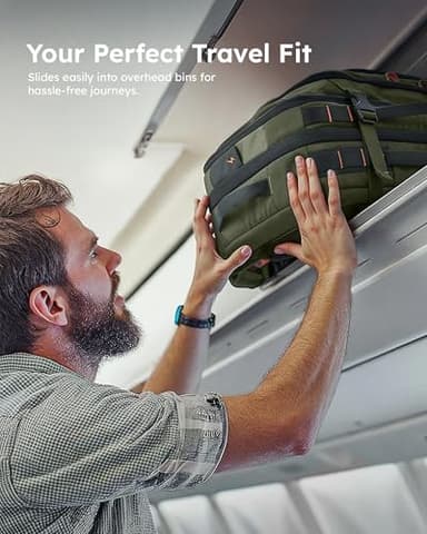 Tolaccea Travel Backpack, TSA Friendly Flight Approved Carry-on Luggage Water-resistant Business Rucksack, Durable Large Computer Bag Daypack Fits 15.6 Inch Laptop, 35-45L Expandable - Green - Image 6