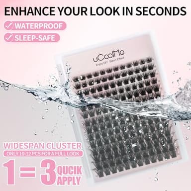 Magic Lash Clusters Kit 8-18mm Volume Wispy Eyelash Clusters Kit D Curl - WideSpan DIY Eyelash Extension Kit Cat Eye Lashes Individual Fake Eyelashes Clusters Kit with 0.05mm Ultra-Thin Black Band - Image 4