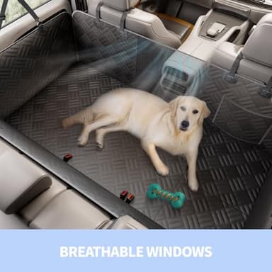 ELLINI Dog Car Seat Cover for Back Seat, Hard Bottom Back Seat Extender for Dogs, Holds 400lbs, 600D Heavy Duty Scratch-Proof Waterproof Dog Hammock for Car, SUV - Image 5