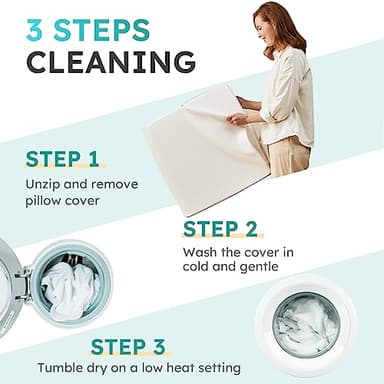 Bedluxe Wedge Pillow, 10 inch Bed Wedge Pillow for Headboard, Pillow Wedge for Acid Reflux Relief, Sleeping, Back Pain Relief, Snoring, Triangle Pillow Wedge - Cooling Memory Foam Top, White/Grey - Image 6