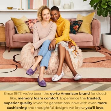 Dearfoams Women's Rebecca Lightweight Cozy Memory Foam Closed Back Slipper with Wide Widths, Peacoat, 7-8 - Image 4