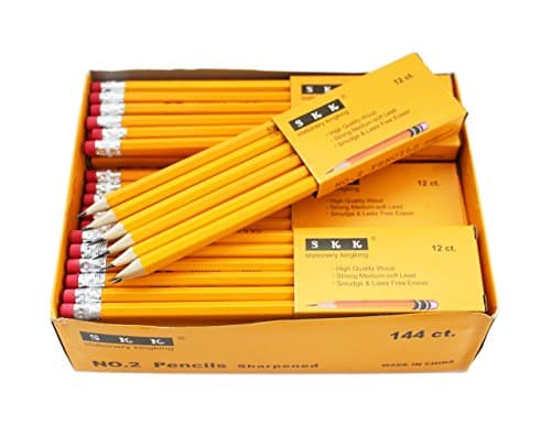 SKKSTATIONERY Pre-sharpened pencils, Pencils Sharpened with eraser top, #2 HB pencil, 144/box. - Image 1