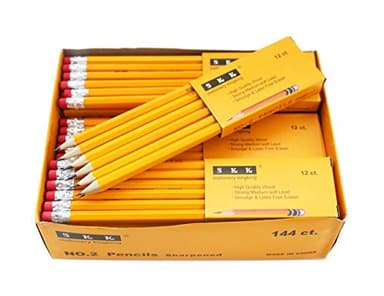 SKKSTATIONERY Pre-sharpened pencils, Pencils Sharpened with eraser top, #2 HB pencil, 144/box. - Image 1