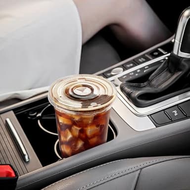 Huifany 100 Pack 16 oz Disposable Plastic Cups with Lids and Straws, Clear Party Coffee Cups for Cold Beverages, Smoothies, Iced Coffee, and Leak-Proof, BPA-Free - Image 7