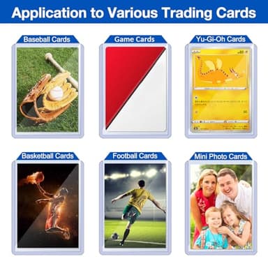 100 Toploaders for Cards and 100 Soft Card Sleeves, Sooez 35 PT Top Loaders Card Protectors, 3" x 4" Hard Plastic Penny Sleeves for Baseball, Football, and Game Collectible Trading Cards - Image 6