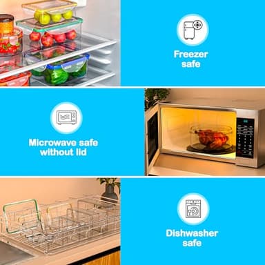 40 Pcs Food Storage Containers with Lids Airtight- Plastic Meal Prep Container for Pantry Kitchen Organization, Microwave, Dishwasher, Freezer Safe -100% Leak Proof (20 Stackable Boxes-20 Lids) - Image 5