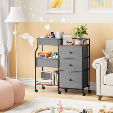 Modanais Baby Diaper Caddy Organizer and Storage - 3 Tier Rolling Cart with Dividers and Drawers, Easy To Assemble, Mobile Utility Cart with Wheels for Nursery, Bedroom, Changing Table & Crib - Image 6