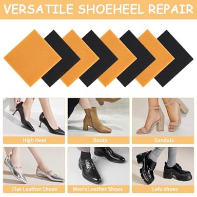 EXEXIUO 8pcs High Heels Patch Square Sole Repair Tips Rubber Boot Heel Replacement Sole Protectors Non-Slip Heel Replacements High Heel Tread Pad(2.44" x 2.44") - Image 6