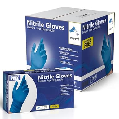 AroCare Nitrile Gloves, Disposable Gloves, Comfortable, Powder Free, Latex Free | 100-1000 (Medium, Case) - Image 1