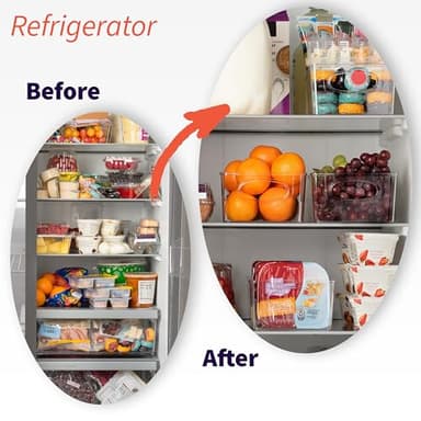 ClearSpace Plastic Pantry Organization and Storage Bins with Removable Dividers – Perfect Kitchen Organization or Kitchen Storage – Refrigerator Organizer Bins, Cabinet Organizers (2 Pack) - Image 6