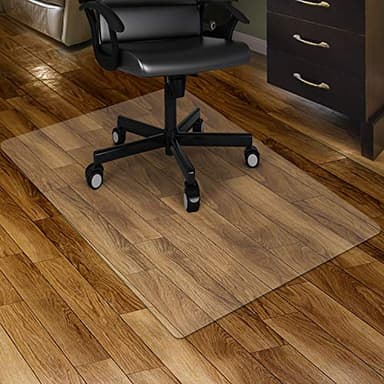 Kuyal Clear Chair mat for Hardwood Floor 30 x 48 inches Transparent Floor Mats Wood/Tile Protection Mat for Office & Home (30" X 48" Rectangle) - Image 1
