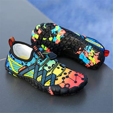 UBFEN Water Shoes for Kids Boys Girls Aqua Socks Barefoot Beach Sports Swim Pool Quick Dry Lightweight Toddler Little Big Kid C Blue Orange 2 Big Kid - Image 8