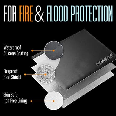 Fireproof Money Bag for Cash (10" x 13") – Waterproof Document Holder with Zipper, Protects Important Papers, Passports & Valuables from Fire & Water – Secure Storage for Home, Office & Travel - Image 4