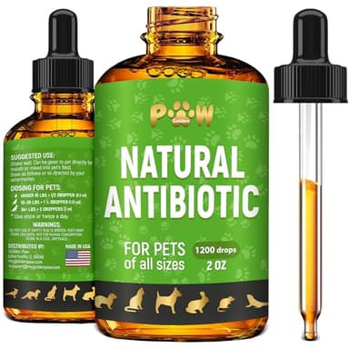 Dog Antibiotics for Infection, Coughs, UTIs, Allergies, Itching | Natural Antibiotics for Cats to Support Skin, Coat, & Digestion | for All Breeds & Ages | 2 oz - Image 1