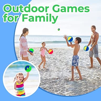 Beach Toys - Kids Toys - Outdoor Games for Kids, Toss and Catch Ball Set with 6 Paddles 3 Balls, Toys for 3 4 5 6 7 8+ Year Old Boys Girls Christmas Birthday Gifts - Image 5
