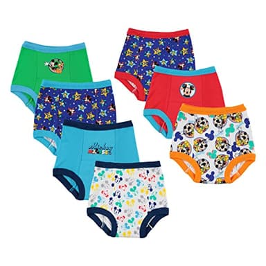 Disney boys Mickey Mouse Pants Multipack Baby and Toddler Potty Training Underwear, Mickey Training 7pk, 4T US - Image 1