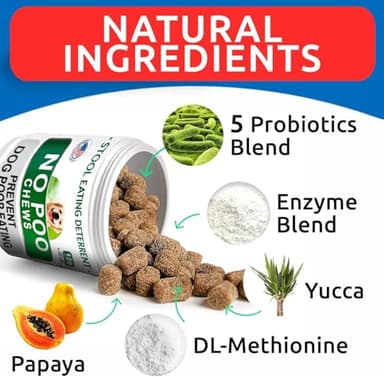 No Poo Chews for Dogs - Coprophagia & Stool Eating Deterrent with Probiotics, Digestive Enzymes & Breath Aid Support - Stop Dog Poop Eating - Made in USA - 120Ct (Poultry Flavor) - Image 3