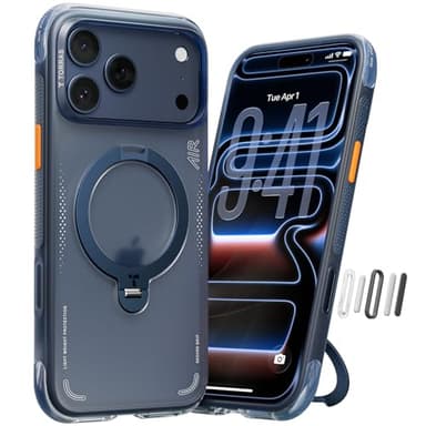 TORRAS Ostand Q3 Air for iPhone 17 Pro Case 6.3'' with Stronger Magnetic Stand, Fit for Magsafe, Airbags Miltary Protection, Camera Control for iPhone 17 Pro Case, Shockproof & Stylish, Midnight Blue - Image 1