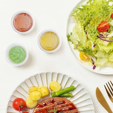 Dealusy 360 Set 2 oz Jello Shot Cups with Lids, Sturdy & Food Safe Disposable Plastic Portion Condiment Dipping Sauce Cups, Small Containers for Salad Dressing - Image 6