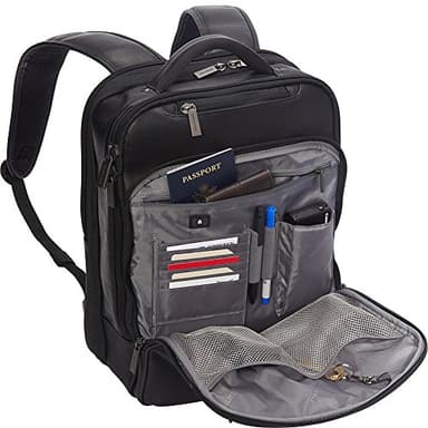 Kenneth Cole Reaction Manhattan Messenger Shoulder Satchel Bag, Black, 16" Laptop Backpack - Image 4