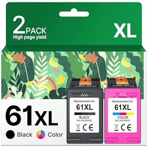 Adoccur 61XL Ink Cartridge Replacement for HP Ink 61 for HP 61 Ink Works with HP Envy 4500 5530 5534 4502 Deskjet 1000 1010 2540 3000 3510 Officejet 4630 4635 Printer (2 Pack) - Image 1