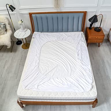 Kingnex Full Size Mattress Protector Waterproof Matressprotector Quiet Breathable - Premium Soft Bamboo Viscose Terry Fitted Bed Mattress Cover - Image 9
