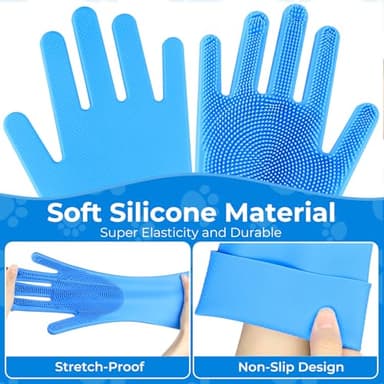 IDQQUQQ 2PCS dog washing gloves and dog bath brush, 2-in-1 pet shower set | Suitable for dogs, cats, bath massage, and pet grooming - Image 5
