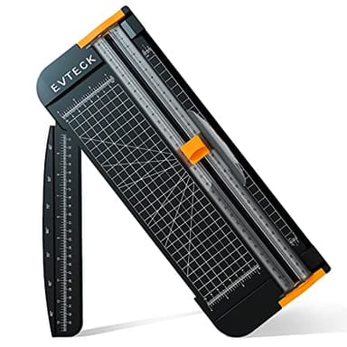 Evteck Paper Cutter 12 Inch Paper Trimmer Slider Crafting Scrapbooking Supplies for A4 Vinyl Photo Cardstock with Security Blade and Foldable Ruler - Image 1
