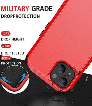 Diverbox for iPhone 13 Case [Shockproof] [Dropproof] [Dust-Proof],Heavy Duty Protection Phone Case Cover for Apple iPhone 13 (Red) - Image 2