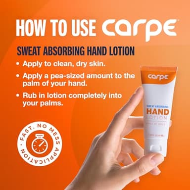 Carpe Sweat Absorbing Hand Lotion, A dermatologist-recommended smooth lotion that helps stop hand sweat, Great for hyperhidrosis (Original Eucalyptus) - Image 4