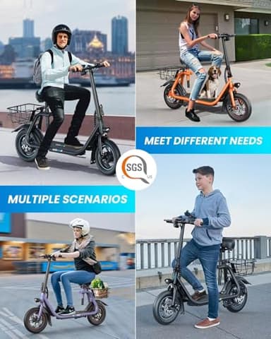 Gyroor Adults Electric Scooter, 450W Motor 20Mile-Max Distance 15.5MPH, Fashion Electric Scooter for Short Distance Commuting,C1-Bright - Image 5