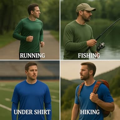 Opna Men's Long Sleeve Moisture Wicking Athletic Shirts White-M - Image 7