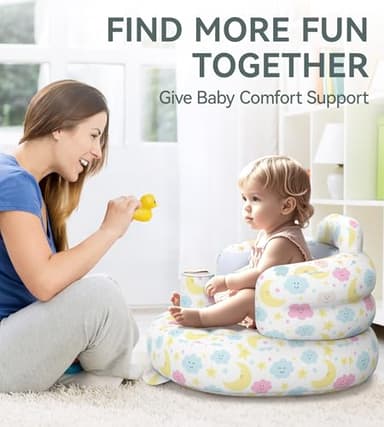 Colplay Inflatable Baby Seat, Inflatable Infant Chair for Babies 3-36 Months, Blow Up Baby Chair with Build in Air Pump, Toddler Floor Seats for Sitting Up, Super Quick Inflate & Deflate - Image 6