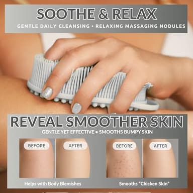 Exfoliating Body Scrubber Silicone - Textured Back Scrubber Shower Brush - Avilana Bath Loofah Alternative Dual Sided - Gentle Smoothing Body Wash Tool Rough Skin - Gift Women Men - Image 8