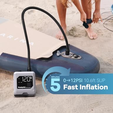 20PSI Electric Paddle Board Pump, Rechargeable Battery-Powered, Intelligent Dual Stage Inflation & Deflation, Auto-Off SUP Air Pump for Stand Up Paddle Boards,Surfing Kite, Tent, Mattress - Image 2