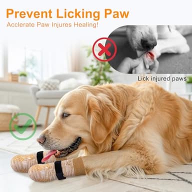 BEAUTYZOO Dog Socks to Prevent Licking Paws, Dog Shoes for Hot Pavement Small Medium Large Senior Dog Booties, Non Slip Dog Boots & Paw Protectors for Hardwood Floors Traction Control Indoor - Image 2