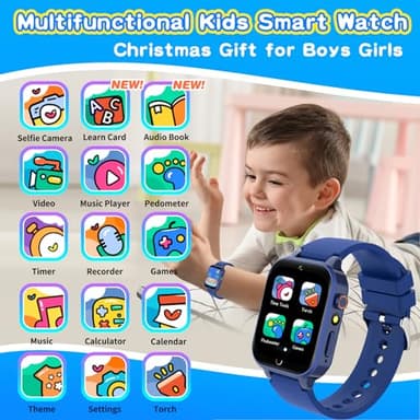 Cosjoype Upgrade Kids Smart Watch for Kids with 26 Puzzle Games HD Camera Video MP3 Player Habit Tracking Pedometer Flashlight 12/24hr Kid Watches Gift for 4-12 Year Old Boys Toys for Kid - Image 3