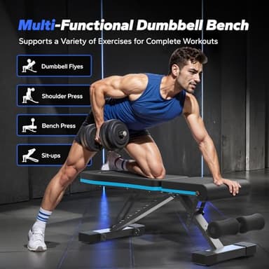 MERACH Weight Bench, Foldable Weight Benches for Home Gym with 990 LBS, Adjustable Weight Bench with 72 Training Angles, Incline Bench Press for Full Body - Image 2