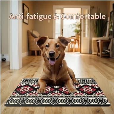 Front Door Mat Indoor Outdoor Rugs Washable Mat Heavy Duty Non Slip Rubber, Indian Geometry Soft Absorbs Water Dirt Trapping Mats for Home Garden Entryway Outside 24" x 16" - Image 5