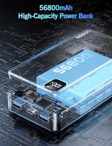 Portable Charger Power Bank, 56800mAh PD 22.5 W Fast Charging Battery Pack, Large Capacity Portable Power Bank for Camping Travel Essential Compatible with iPhone 17/16/15/14/13 Series, Samsung, iPad - Image 3