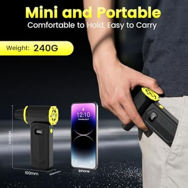 Compressed Air Duster, 360000RPM Electric Air Duster with LED Display, 4 Gear Adjustable Rechargeable Cordless Jet Dry Blower, Replace Compressed Air Can, Air Duster for Car, Computer, Home, Outdoors - Image 8